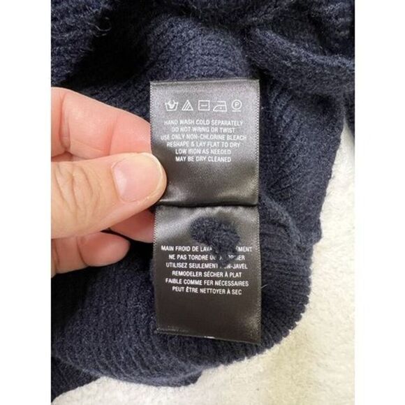 MOTH by Anthropologie sweater women’s Small navy blue V-neck boho ribbed knit - Picture 8 of 9